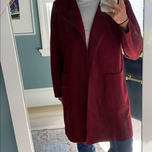 J crew sweater blazer XS maroon open cardigan